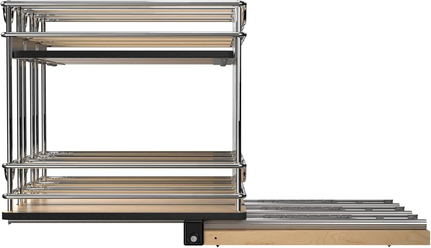 Rev-A-Shelf 9" Pullout Organizer for Cabinets, 2 Tier Triple Narrow Upright Shelf, 5WU2-9N3-1