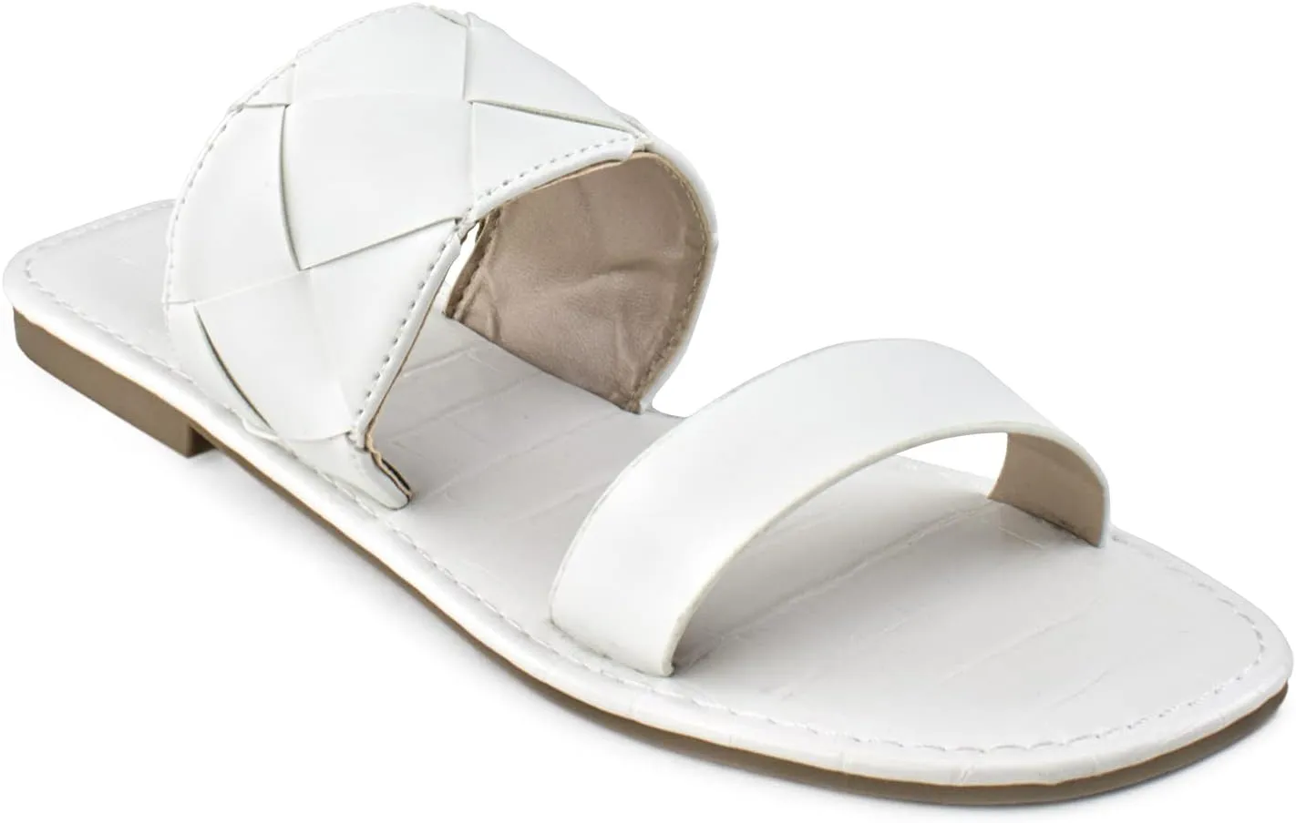 RF ROOM OF FASHION Women's Woven Double Band Slide Sandals