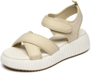Rihero Women's Comfortable Platform Sport Sandals Open Toe Soft Adjustable Summer Beach Wedge Sandals