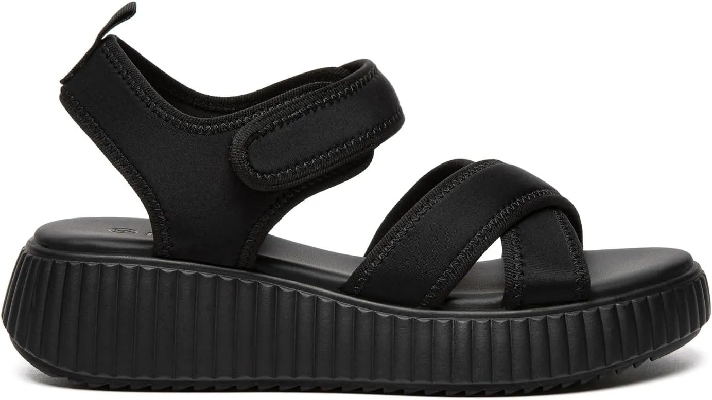 Rihero Women's Comfortable Platform Sport Sandals Open Toe Soft Adjustable Summer Beach Wedge Sandals