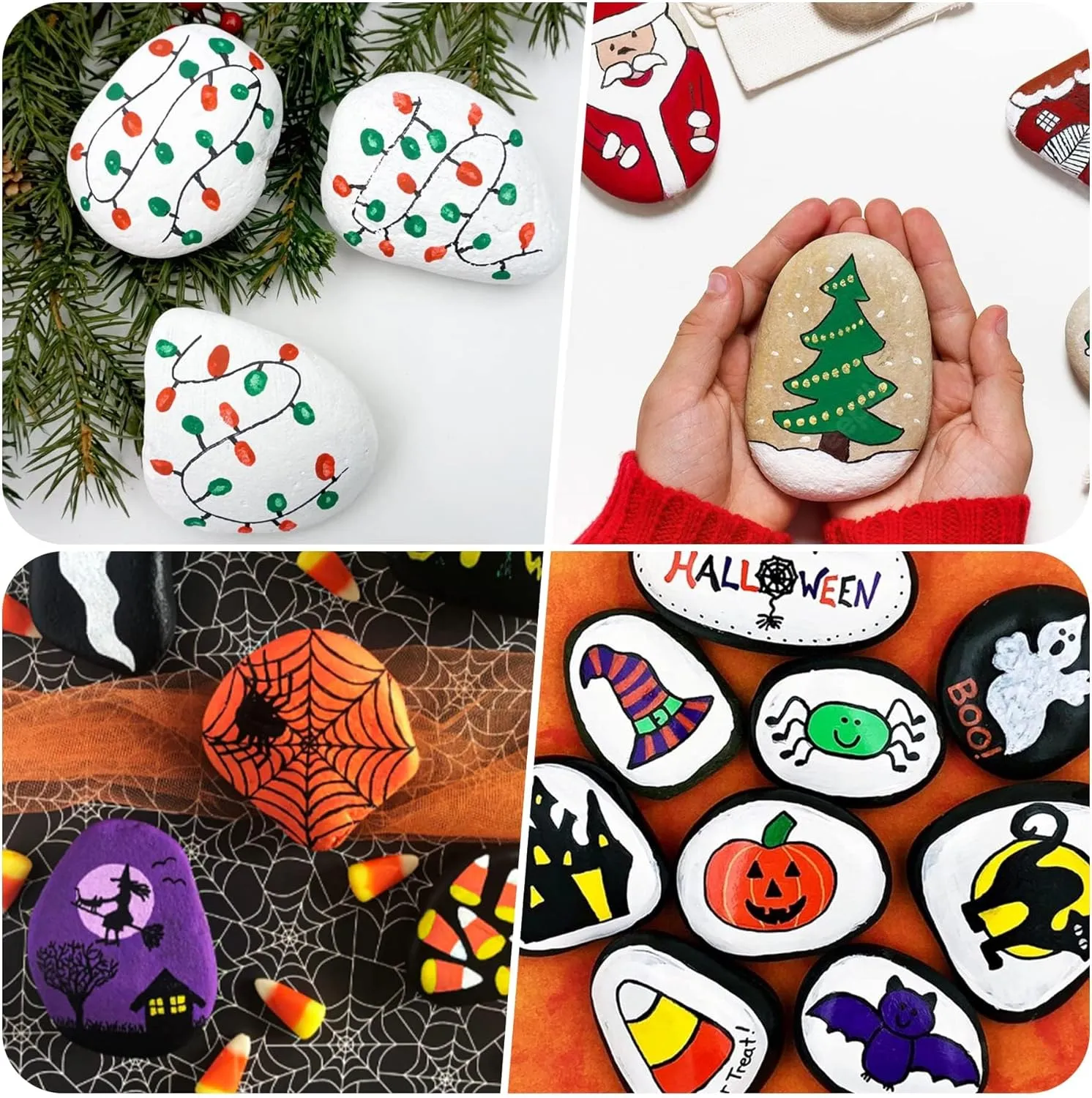 River Rocks for Painting 60 Pcs Large 2-3 Inch Flat Smooth Painting Stones Craft Rock to Paint for Kids Crafts Painting Bulk