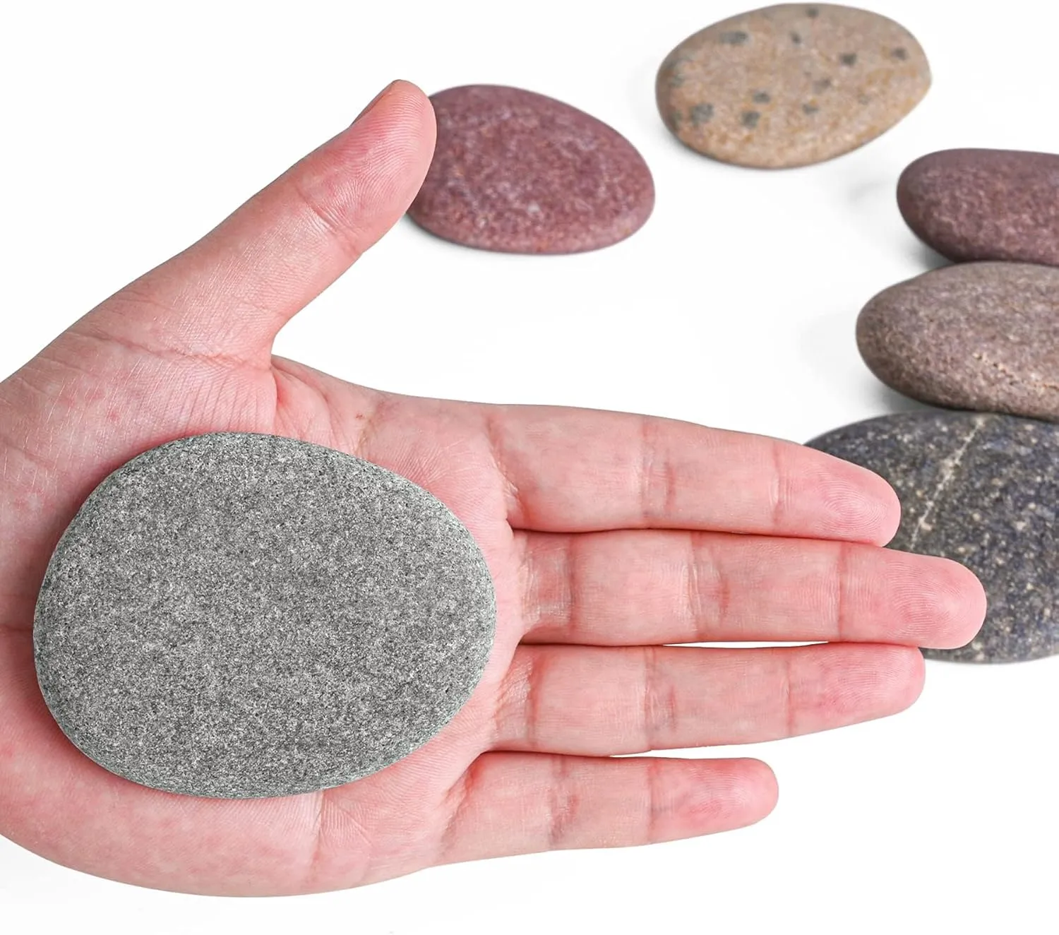 River Rocks for Painting 60 Pcs Large 2-3 Inch Flat Smooth Painting Stones Craft Rock to Paint for Kids Crafts Painting Bulk
