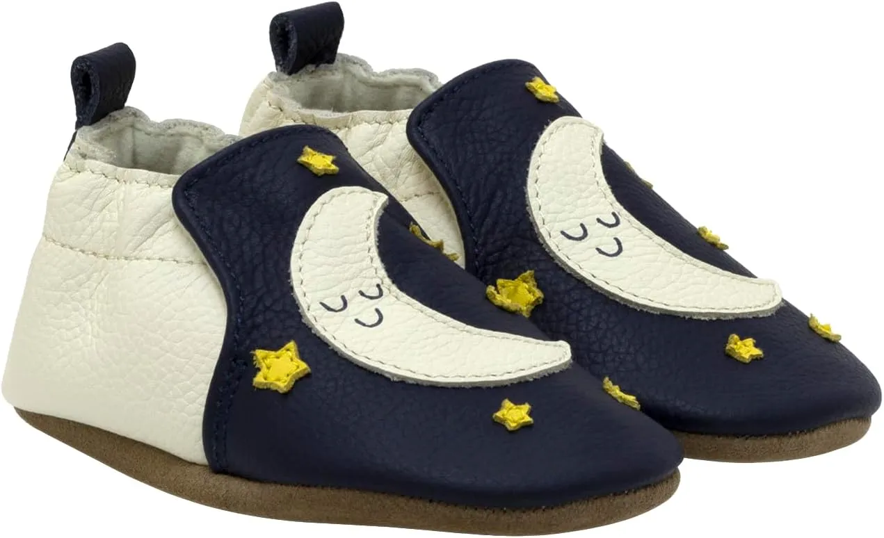 Robeez Baby Boys and Unisex Soft Soles Slip-Resistant Crib Shoes Slippers for Infant and Toddler, 0-24 Months