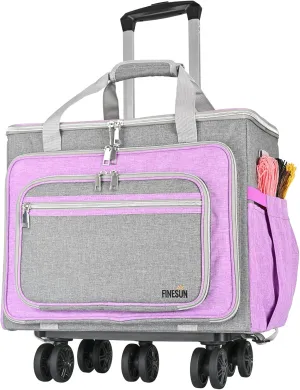 Rolling Tote Bag for Women Teacher Bag Rolling Cart Briefcase with Wheels Carry on Wheeled Bag for Work,Office,Craft
