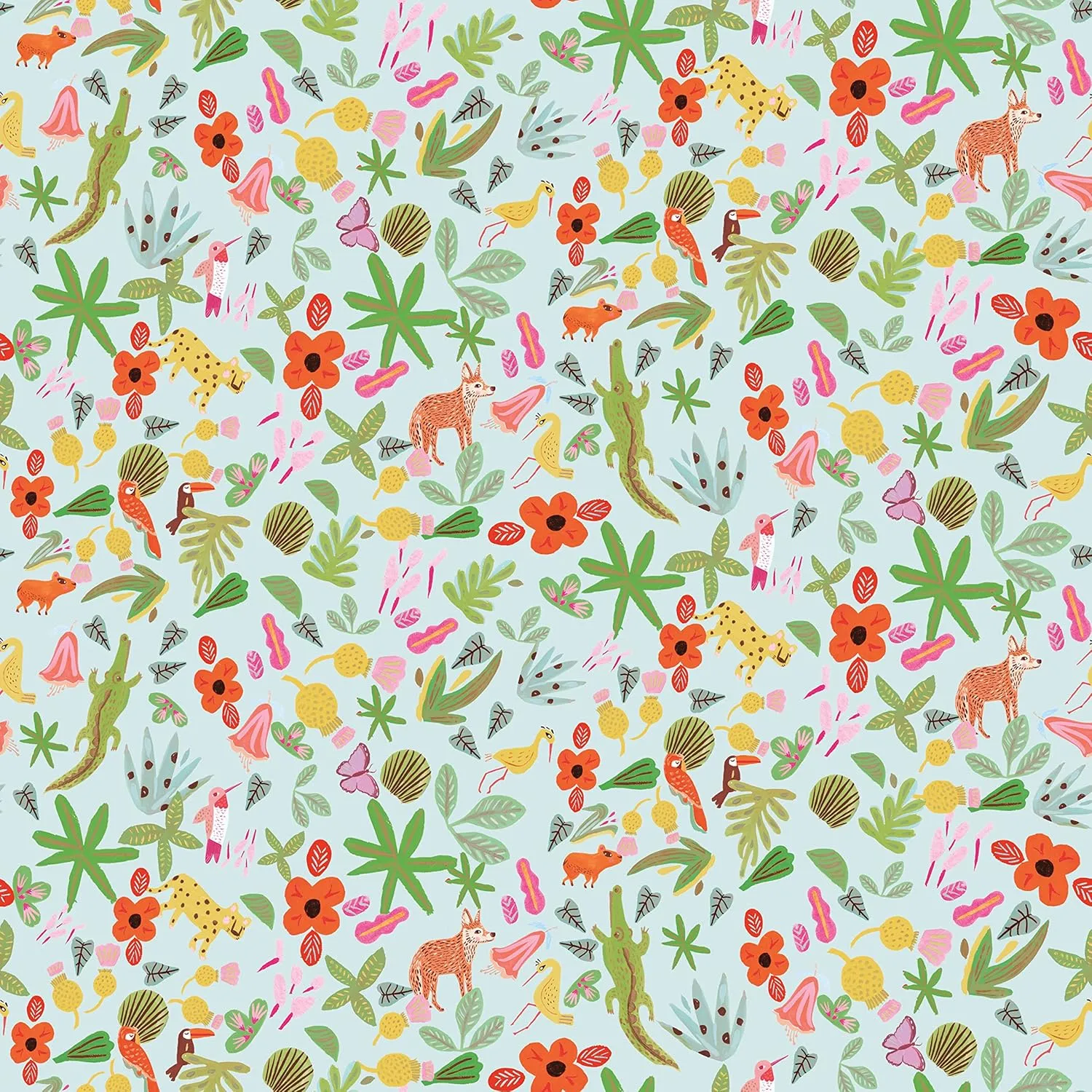 RoomMates Holalola Selva Blue Peel and Stick Wallpaper, RMK12158RL