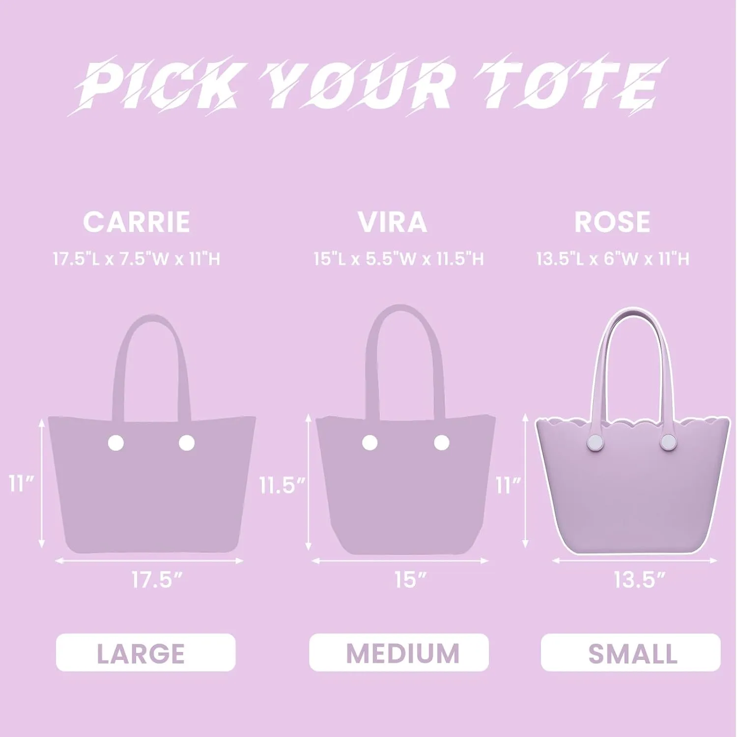 ROSE Rubber Beach Bag Lightweight Waterproof Washable Durable Travel Tote for Boat Pool Sports Gym