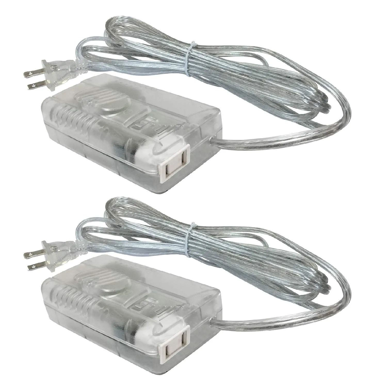 Royal Designs Light Dimmer Plug in Switch for Halogen and Incandescent Bulbs with Foot Slider, 6 Feet Cord, 300W, Set of 2