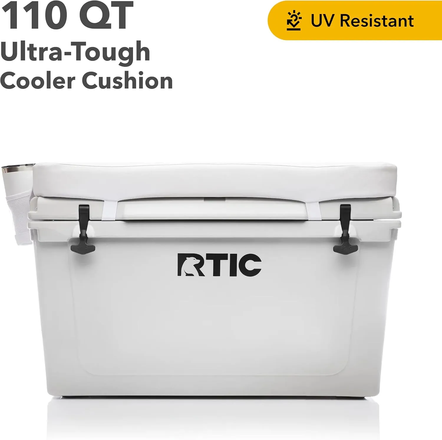 RTIC Ultra-Tough Cooler Seat Cushion, Great for Family Travels, Boating Or Hunting, Easy Clean Vinyl, Buckle Fastening and Anti Slip