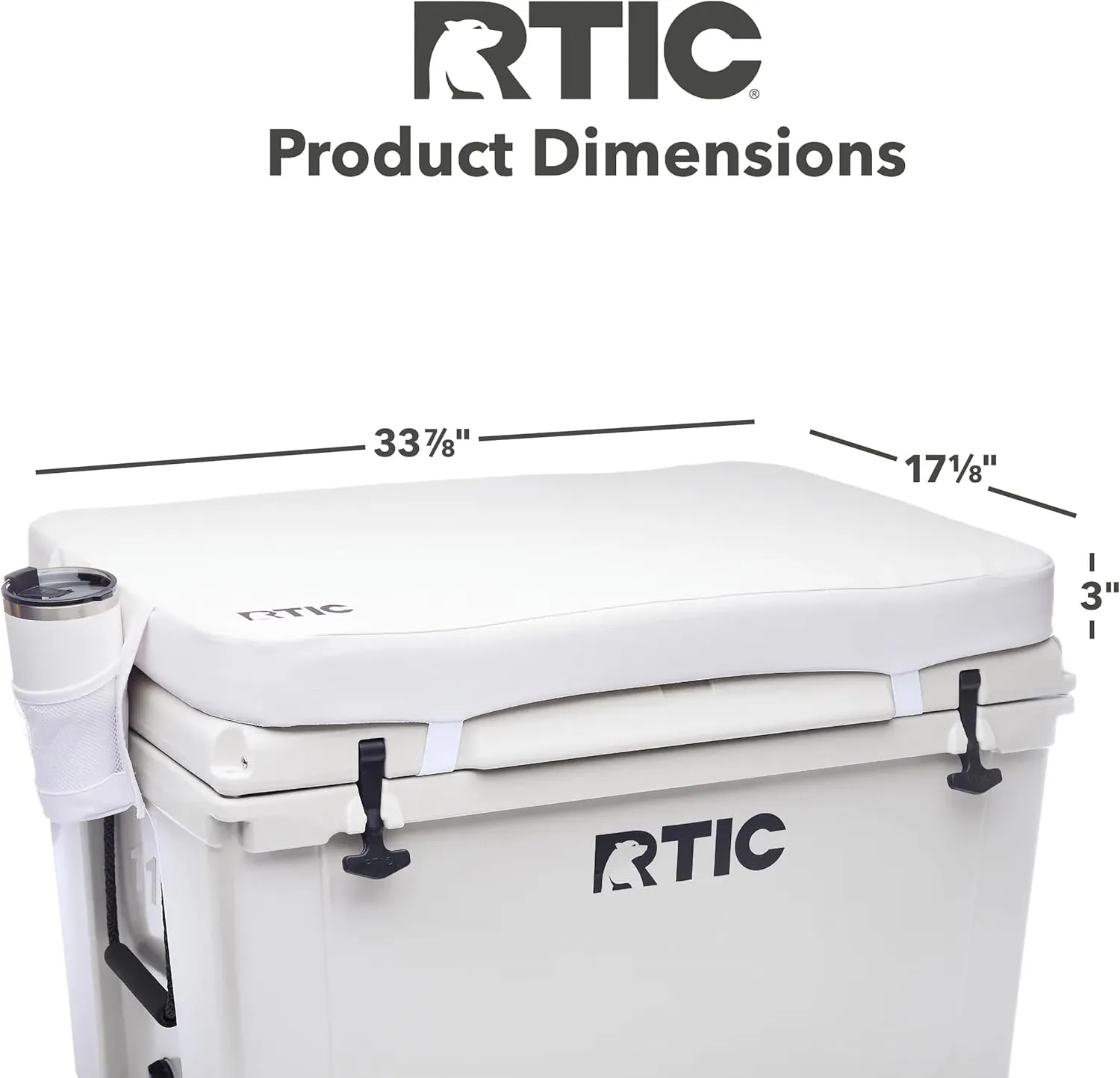 RTIC Ultra-Tough Cooler Seat Cushion, Great for Family Travels, Boating Or Hunting, Easy Clean Vinyl, Buckle Fastening and Anti Slip