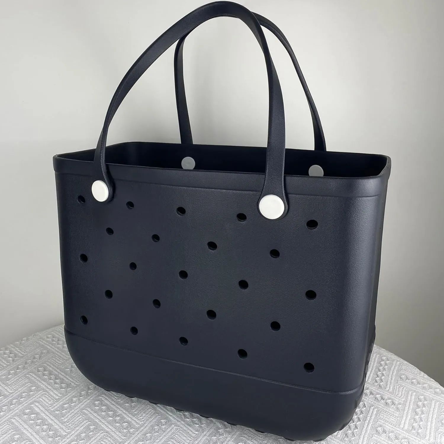Rubber Beach Bag Waterproof Washable Tip-Proof Durable Tote Bag for Beach Pool Sports Modern Versatile Rubber Tote