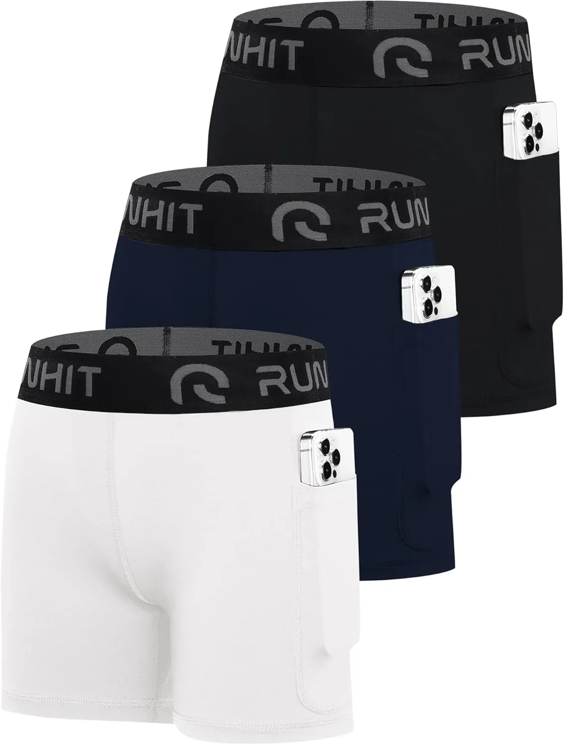 Runhit 4" Youth Girls Volleyball Shorts Spandex Girls Compression Shorts Biker Dance Kids Gymnastics Shorts with Pockets