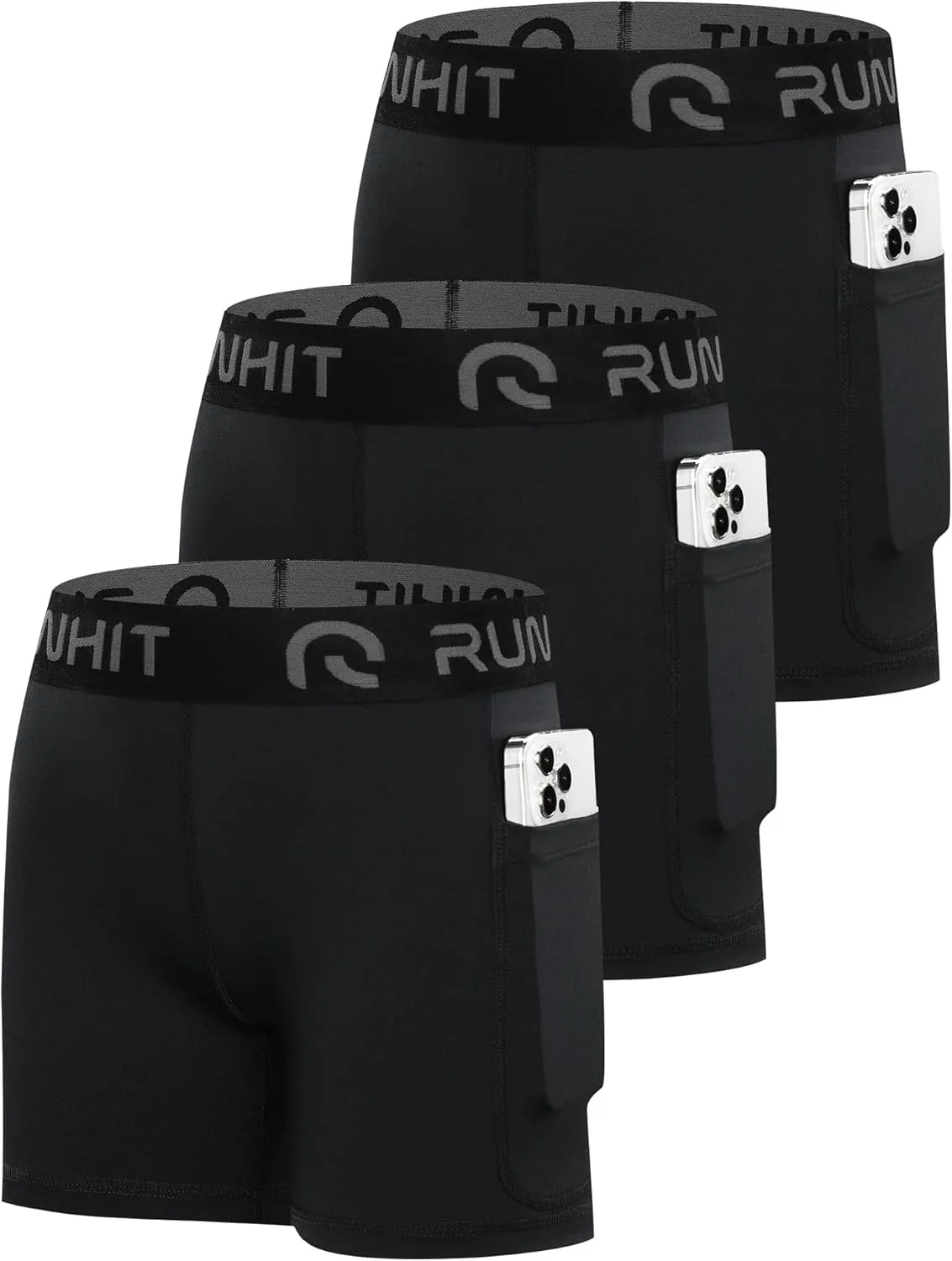 Runhit 4" Youth Girls Volleyball Shorts Spandex Girls Compression Shorts Biker Dance Kids Gymnastics Shorts with Pockets