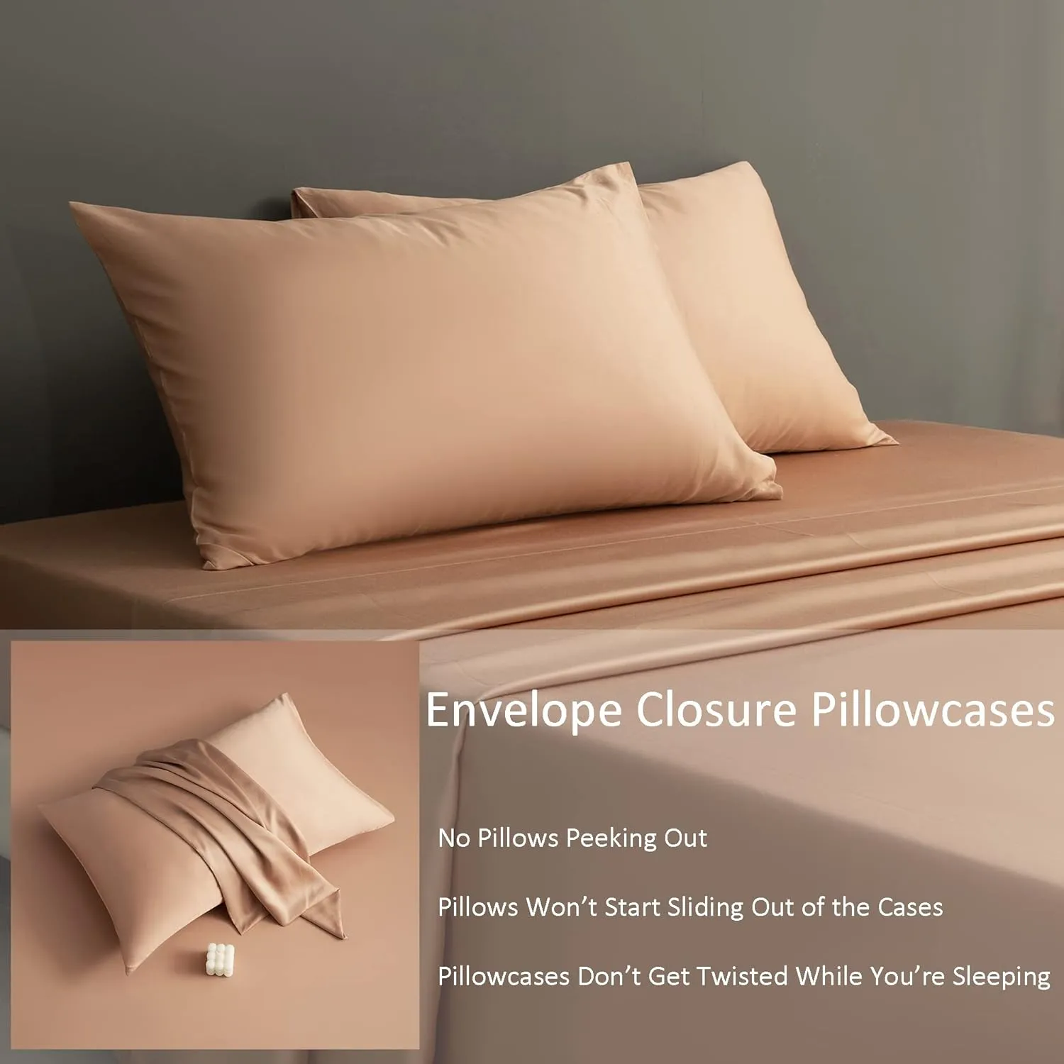S VICTORY SYMBOL 100% Tencel Lyocell Sheets,Cooling for Hot Sleepers,Eucalyptus Sheet Sets King Size-Silky Soft Deep Pocket Bedding Set 4 Pieces,Breathable Smooth Comfy(Light Terracotta)