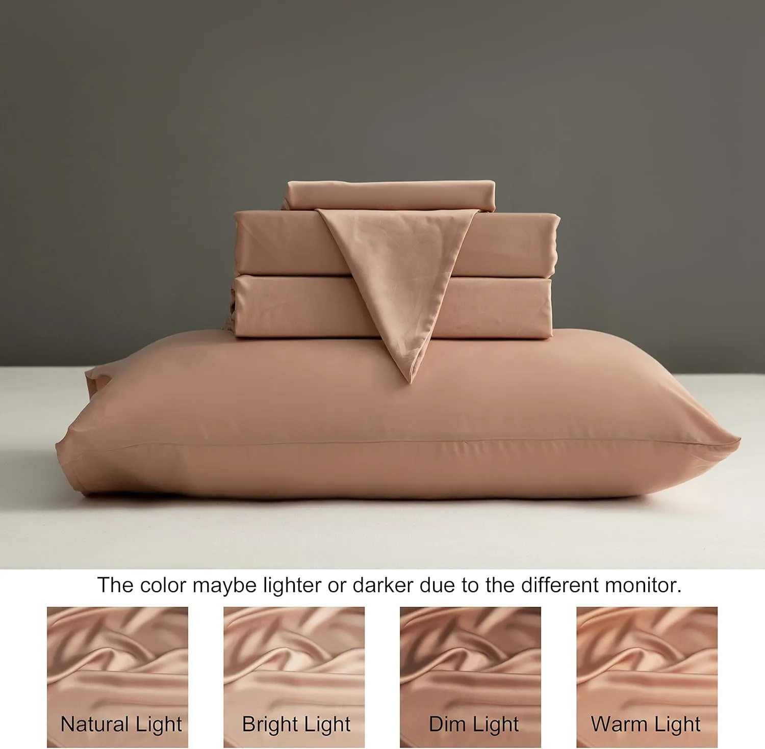 S VICTORY SYMBOL 100% Tencel Lyocell Sheets,Cooling for Hot Sleepers,Eucalyptus Sheet Sets King Size-Silky Soft Deep Pocket Bedding Set 4 Pieces,Breathable Smooth Comfy(Light Terracotta)