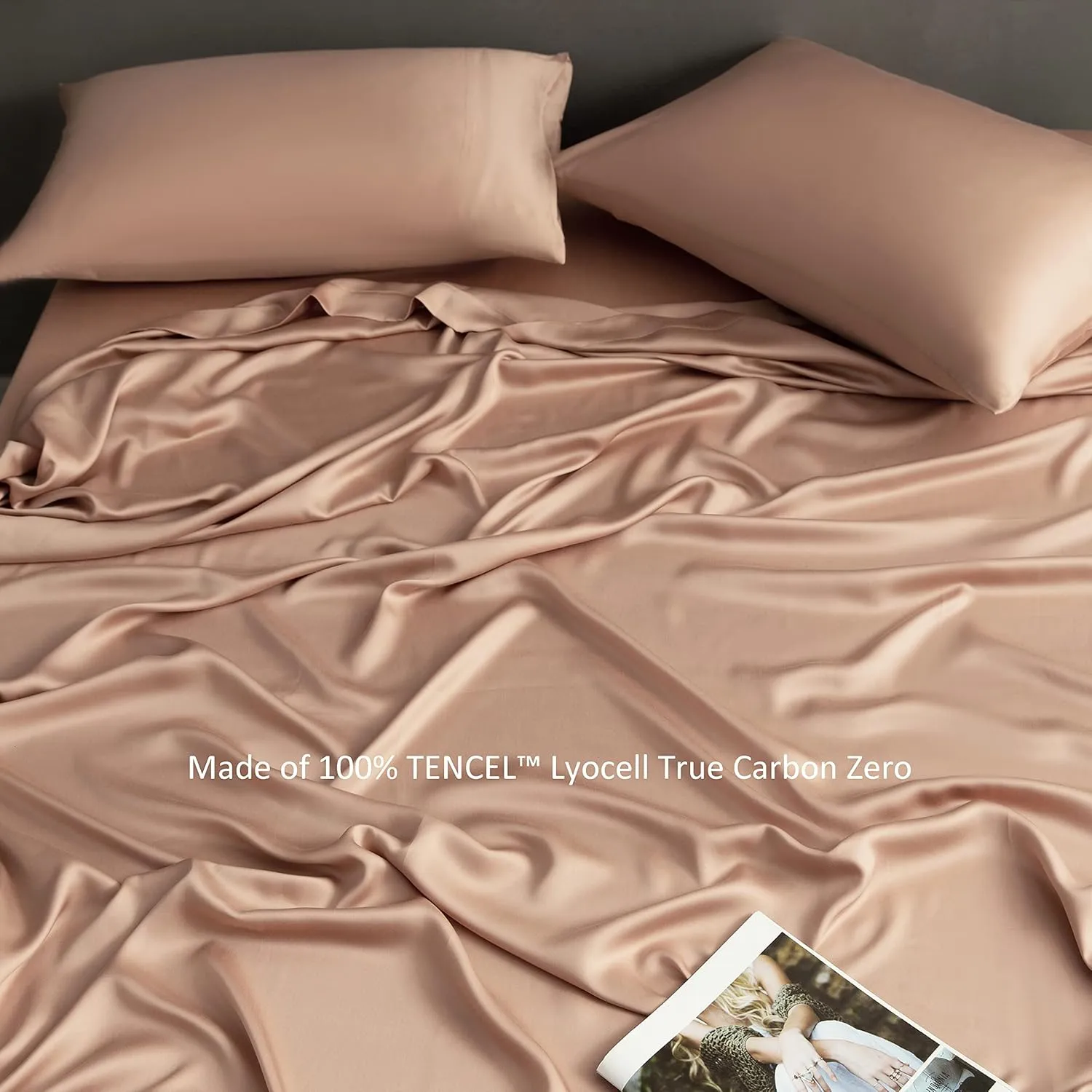 S VICTORY SYMBOL 100% Tencel Lyocell Sheets,Cooling for Hot Sleepers,Eucalyptus Sheet Sets King Size-Silky Soft Deep Pocket Bedding Set 4 Pieces,Breathable Smooth Comfy(Light Terracotta)