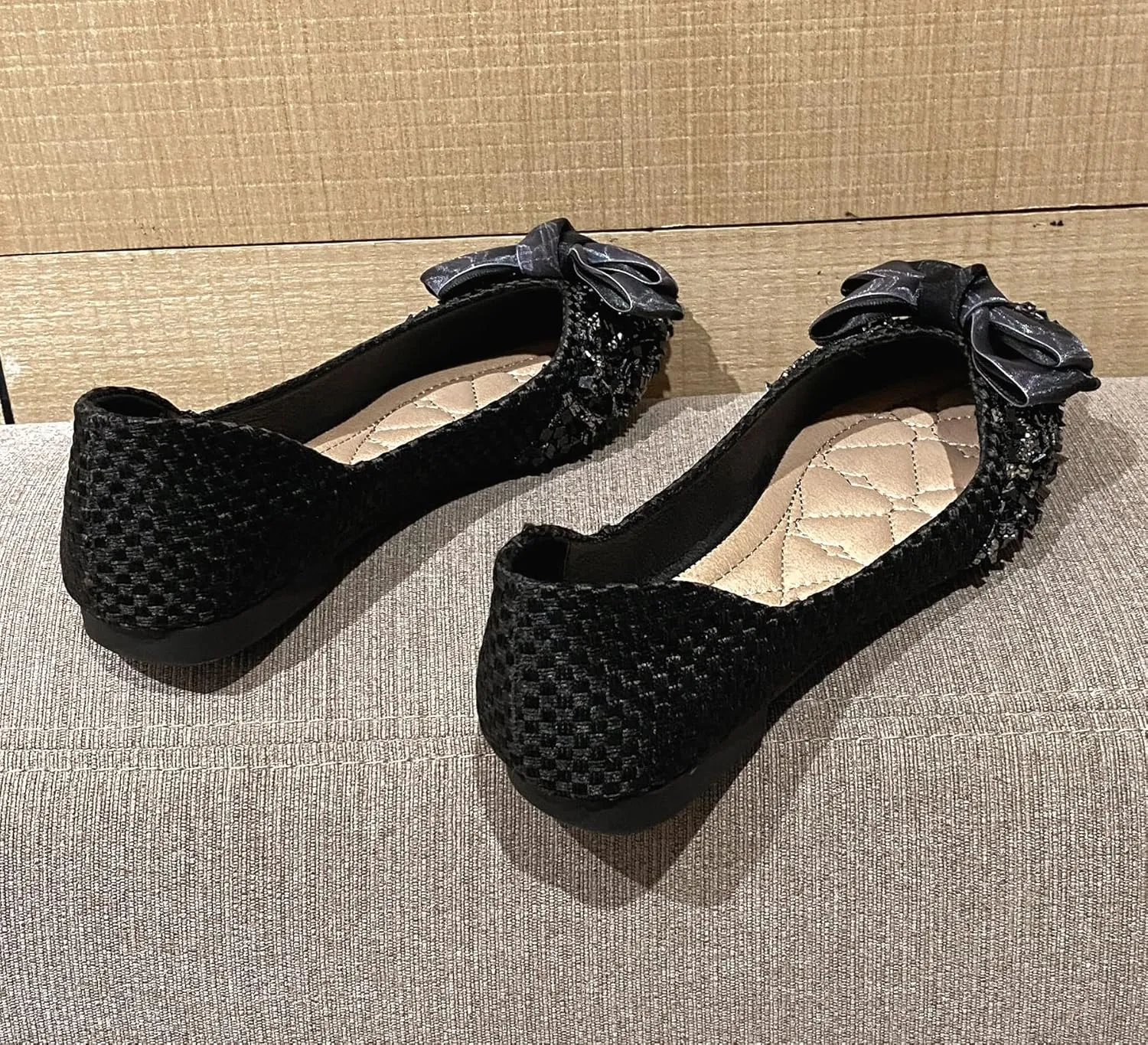 SAILING LU Dressy Shoes for Women Pointed Toe Bowknot Ballet Flats Comfortable Light Weight Slip on Walking Loafers