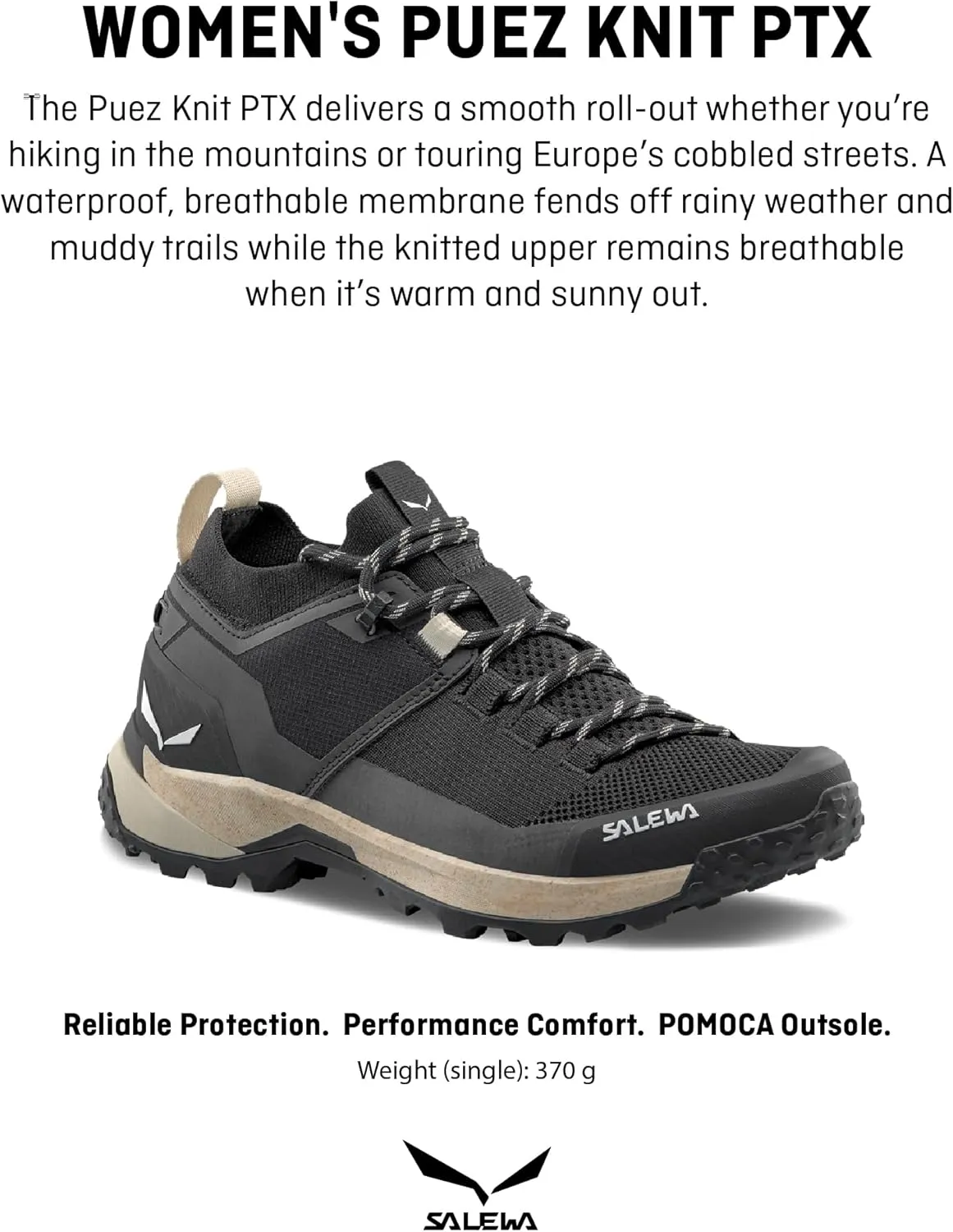 Salewa Women's Puez Knit Powertex Waterproof Trail Shoe for Hiking & Trekking