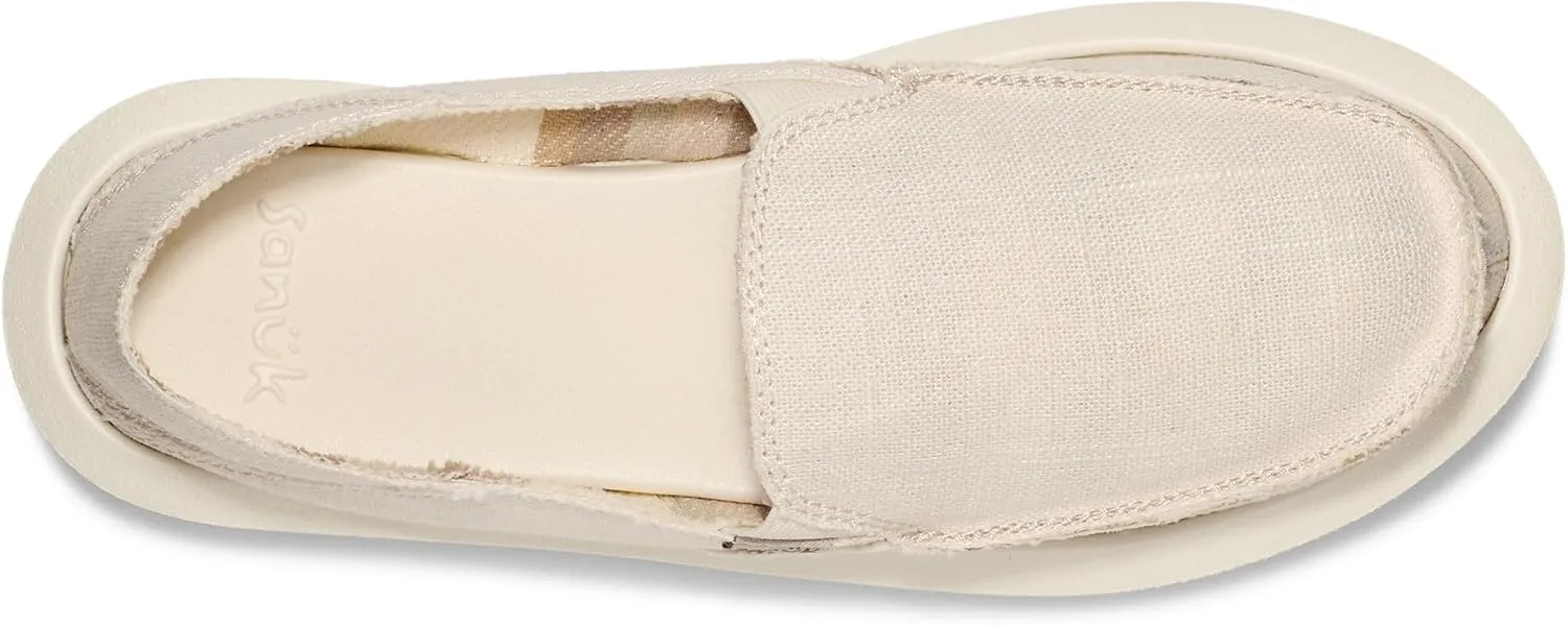 Sanuk Womens Donna Hemp Loafers | Womens Shoes | Slip On Shoes for Women | Women's Slip-on Loafers | Memory Foam Footbed