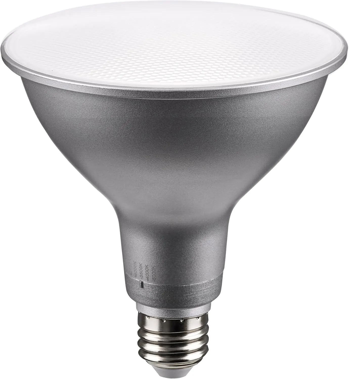 Satco S11589; 13.3 Watt PAR38 LED; Medium Base; Silver Finish; CCT Selectable; 120 Volt; 40 Degree Beam Angle; 13.3PAR38/LED/5CCT/FL/120V for Office, Store, Residencial, Commercial (6 LED Bulbs)