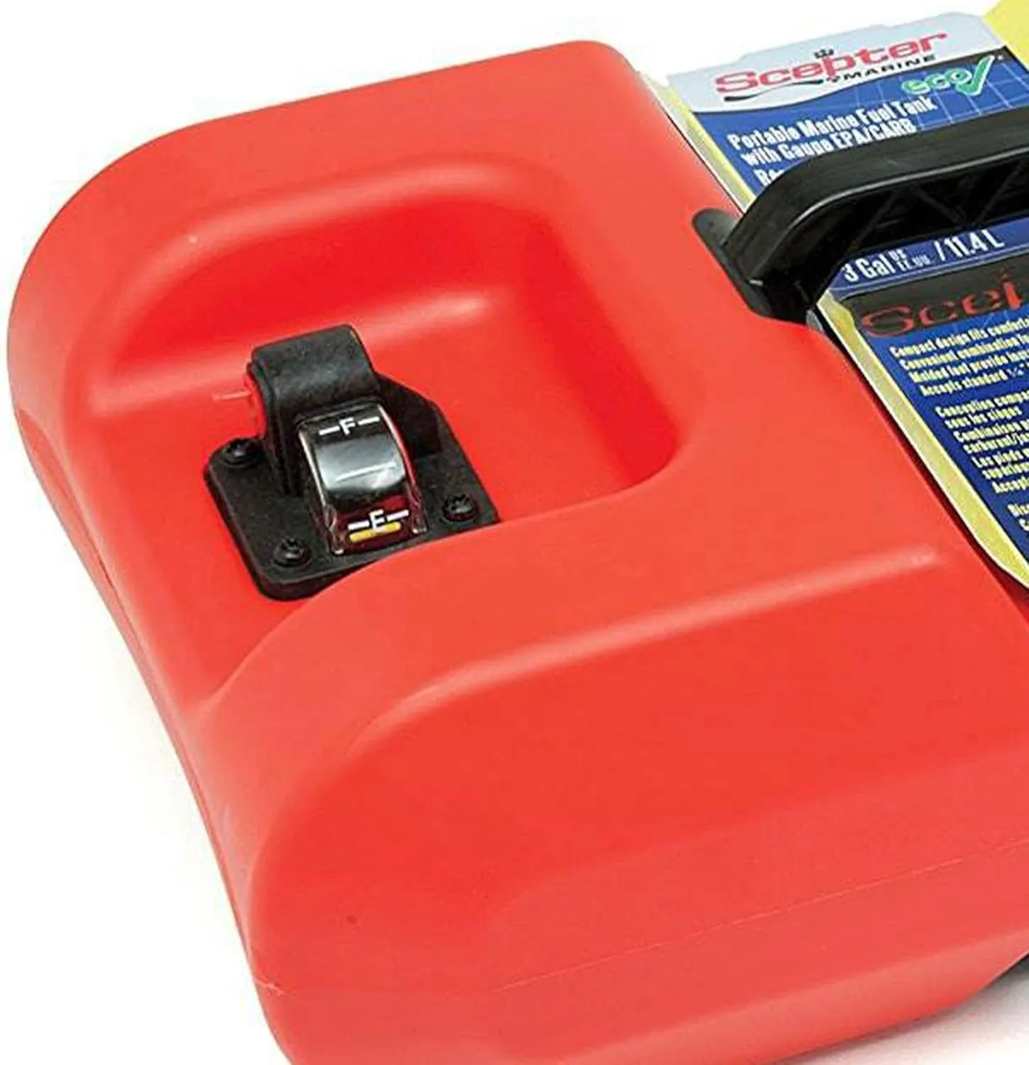 Scepter 6 Gallon Under Seat Portable Marine Tank with 2-Way Vented Cap, EPA CARB Fuel Can Container for Boats and Watercraft, 19.3"L x 12.2"W x 10.2"H