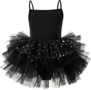 SEAUR Toddler Girls Ballet Dance Dress Sleeveless Fluffy Tutu Tulle Dress Elegant Ballerina Dancewear