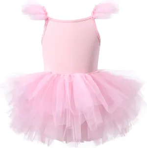 SEAUR Toddler Girls Ballet Dance Dress Sleeveless Fluffy Tutu Tulle Dress Elegant Ballerina Dancewear