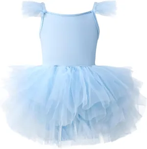 SEAUR Toddler Girls Ballet Dance Dress Sleeveless Fluffy Tutu Tulle Dress Elegant Ballerina Dancewear