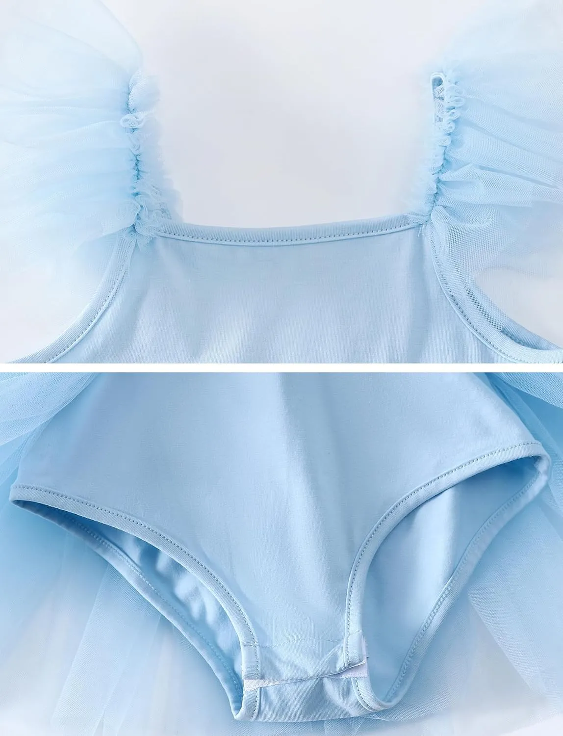 SEAUR Toddler Girls Ballet Dance Dress Sleeveless Fluffy Tutu Tulle Dress Elegant Ballerina Dancewear