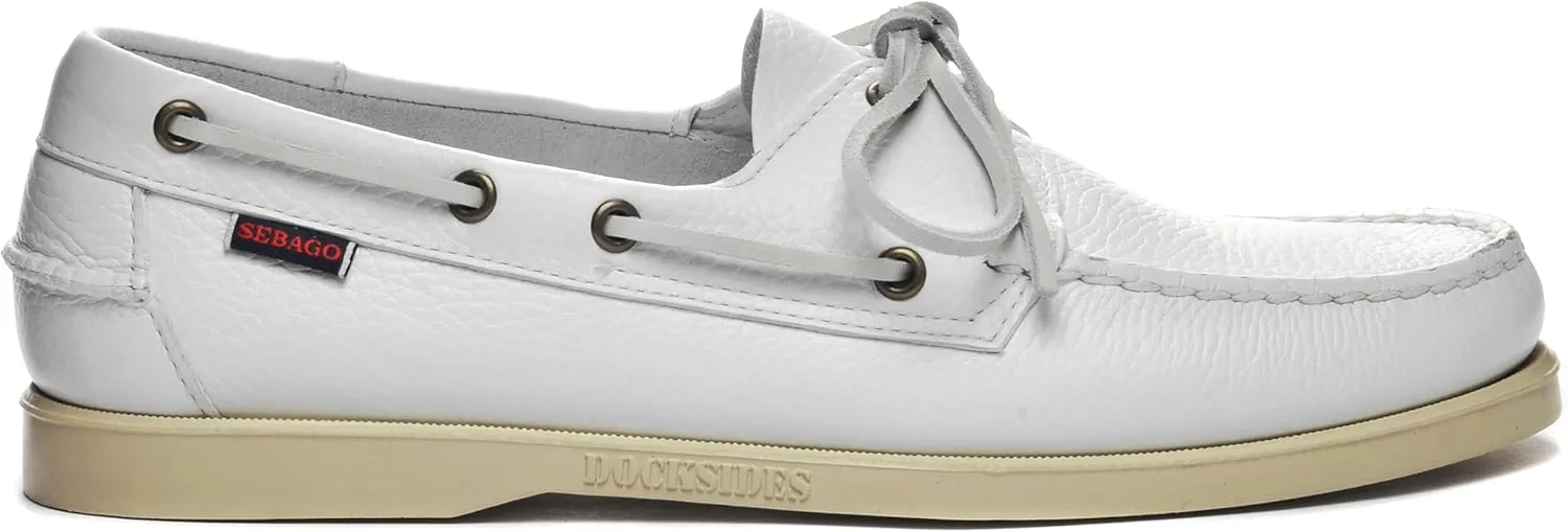 Sebago Men's Portland Martellato Boat Shoes - Handsewn Full-Grain Leather Moccasins with Non-Slip Rubber Soles