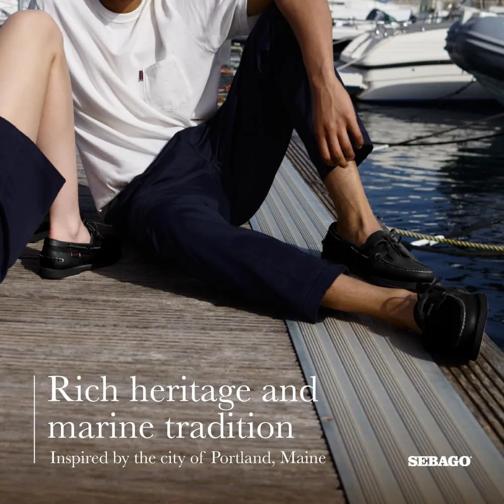 Sebago Portland Boat Shoes - Full-Grain Leather Moccasins, Handsewn with Leather Sock Lining and Non-Marking, Slip-Resistant Sipped Rubber Outsoles