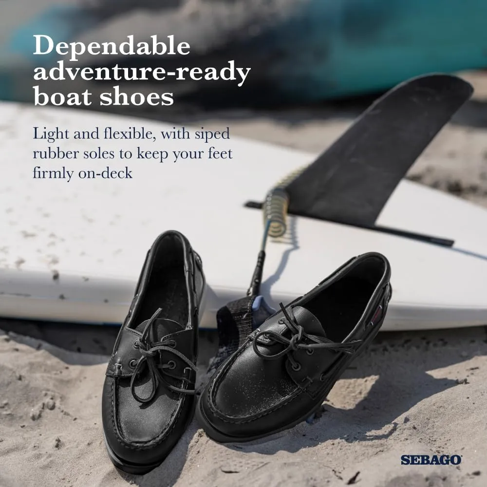 Sebago Portland Boat Shoes - Full-Grain Leather Moccasins, Handsewn with Leather Sock Lining and Non-Marking, Slip-Resistant Sipped Rubber Outsoles