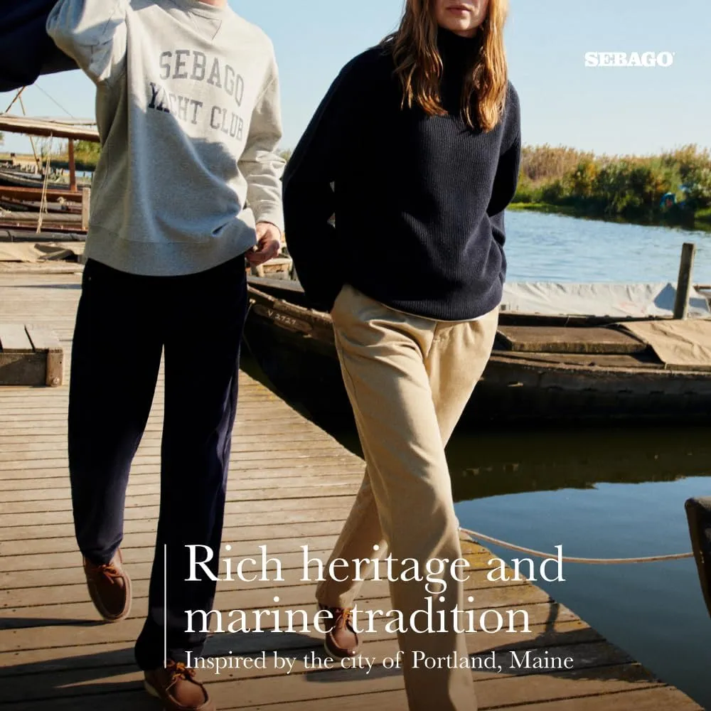 Sebago Portland Women - Handsewn Boat Shoes for Women Made with Full-Grain Leather, with Leather Sock Lining and Non-Marking, Non-Slip Rubber Outsoles
