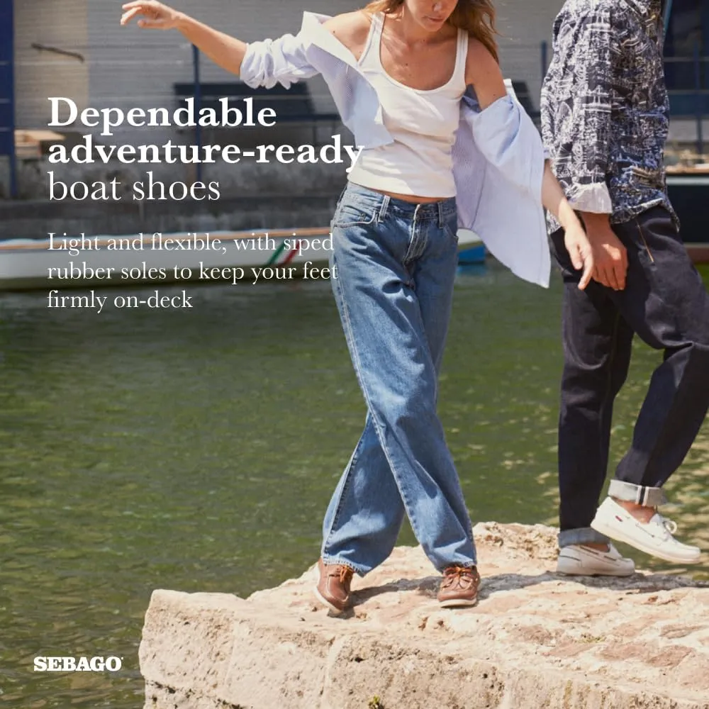 Sebago Portland Women - Handsewn Boat Shoes for Women Made with Full-Grain Leather, with Leather Sock Lining and Non-Marking, Non-Slip Rubber Outsoles
