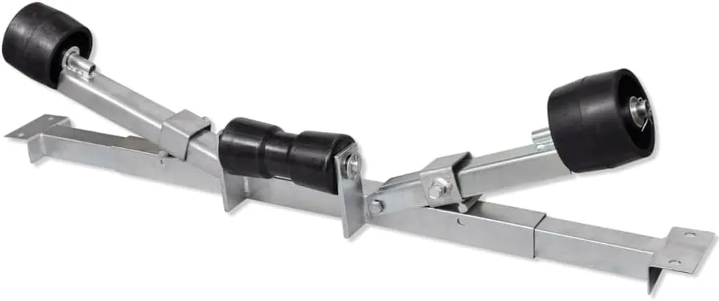 Secure Support for Boat Trailers with Adjustable Bottom Support Bracket and Keel Rollers, Durable Steel Construction