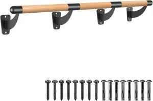 SELEWARE 4-12 ft Long Wood Ballet Barre Wall Mount Barre System for Home or Studio Barre Movements Body Stretch 1.5 inch Dia