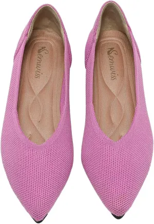 Semwiss Women's Ballet Flats Comfortable Casual Dressy Shoes,Work Flats Office Shoes Pointed Toe Leopard Flats.