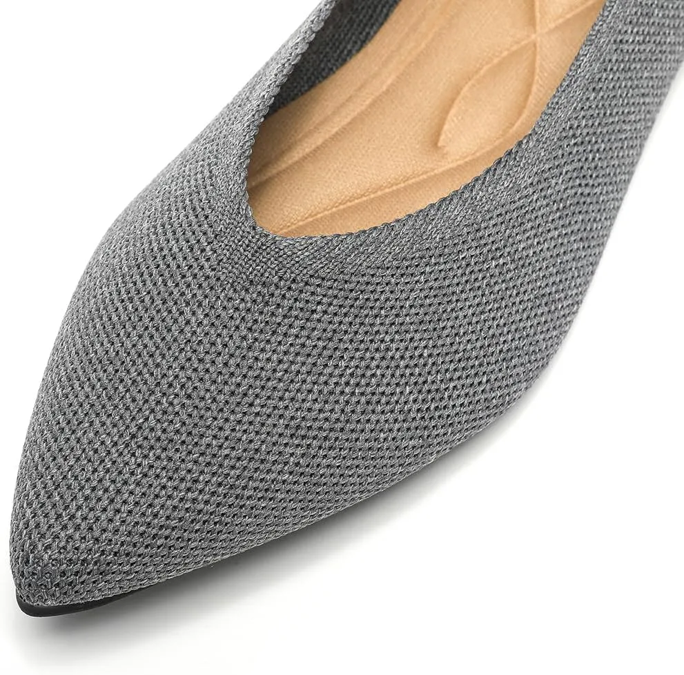 Semwiss Women's Ballet Flats Comfortable Casual Dressy Shoes,Work Flats Office Shoes Pointed Toe Leopard Flats.