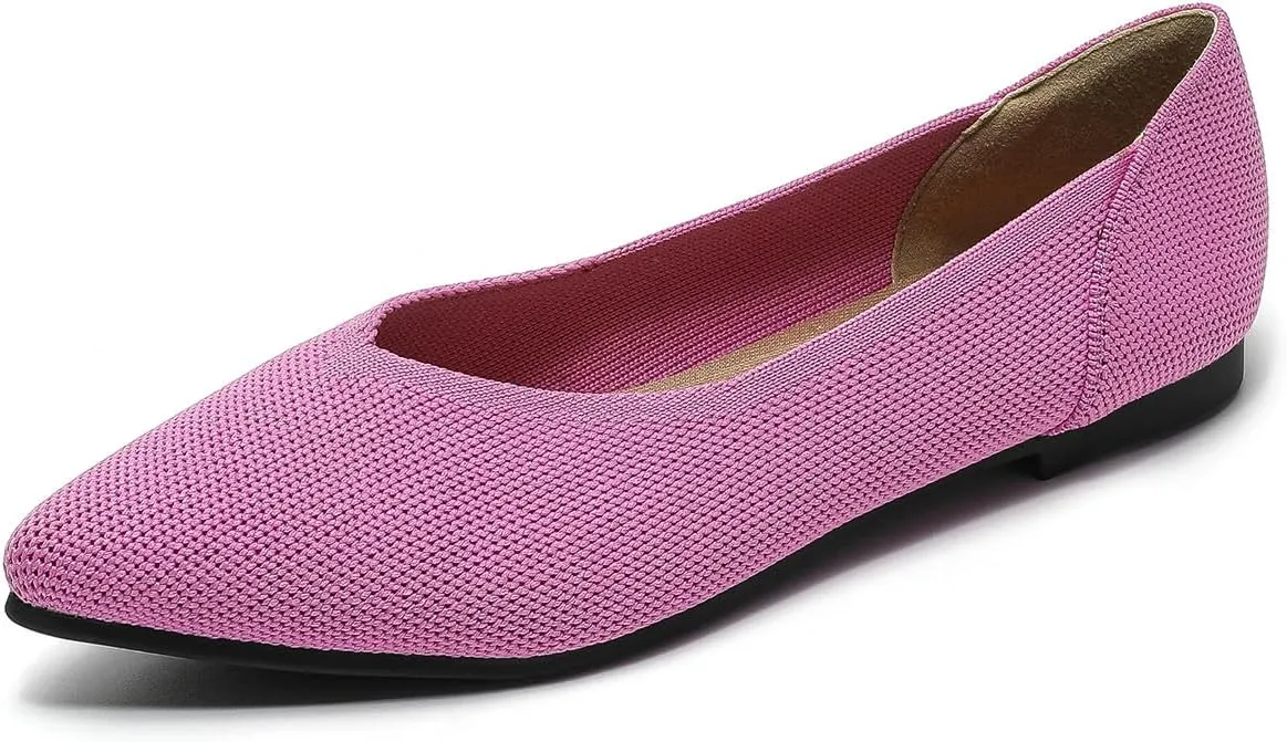 Semwiss Women's Ballet Flats Comfortable Casual Dressy Shoes,Work Flats Office Shoes Pointed Toe Leopard Flats.
