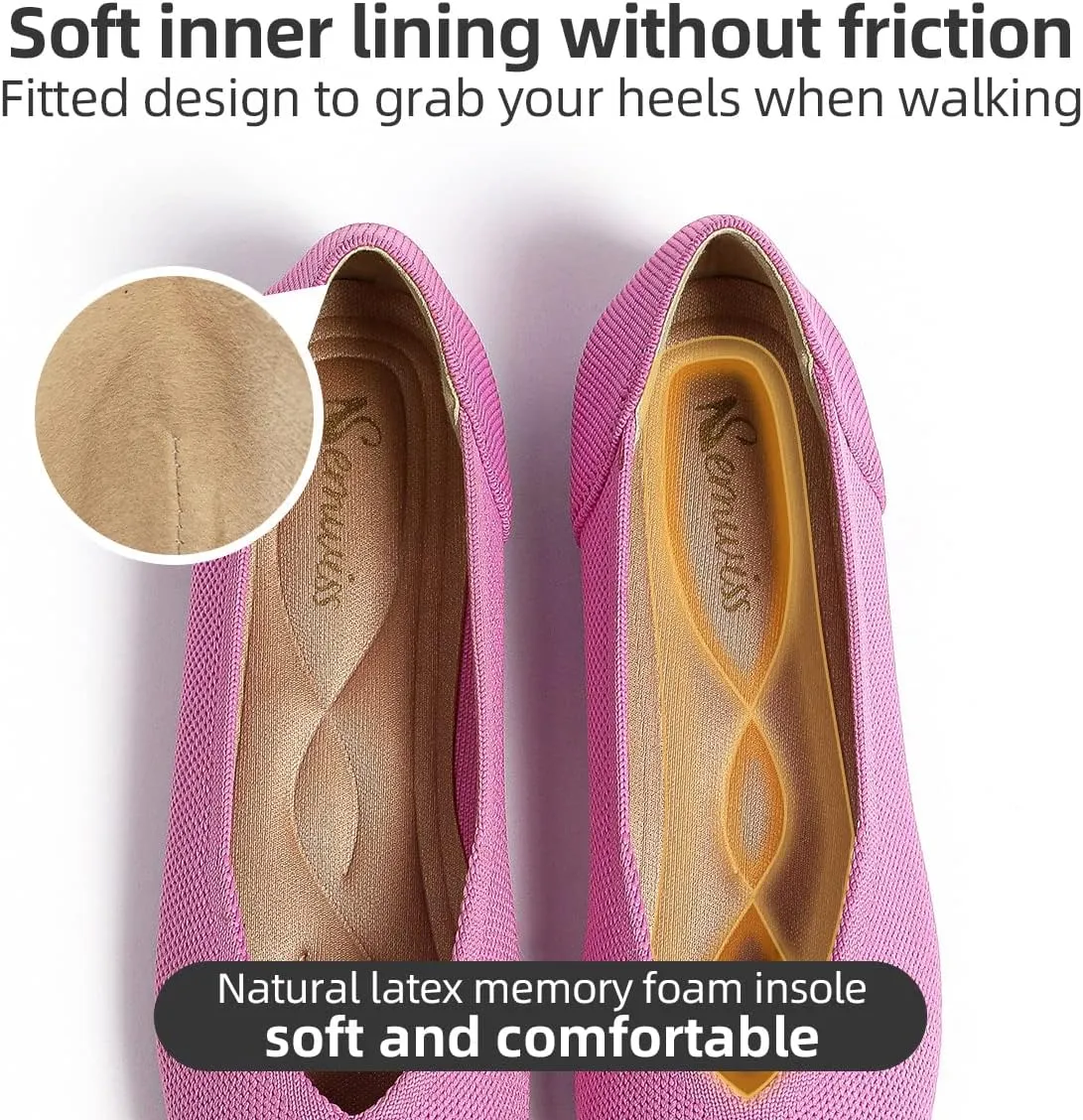Semwiss Women's Ballet Flats Comfortable Casual Dressy Shoes,Work Flats Office Shoes Pointed Toe Leopard Flats.