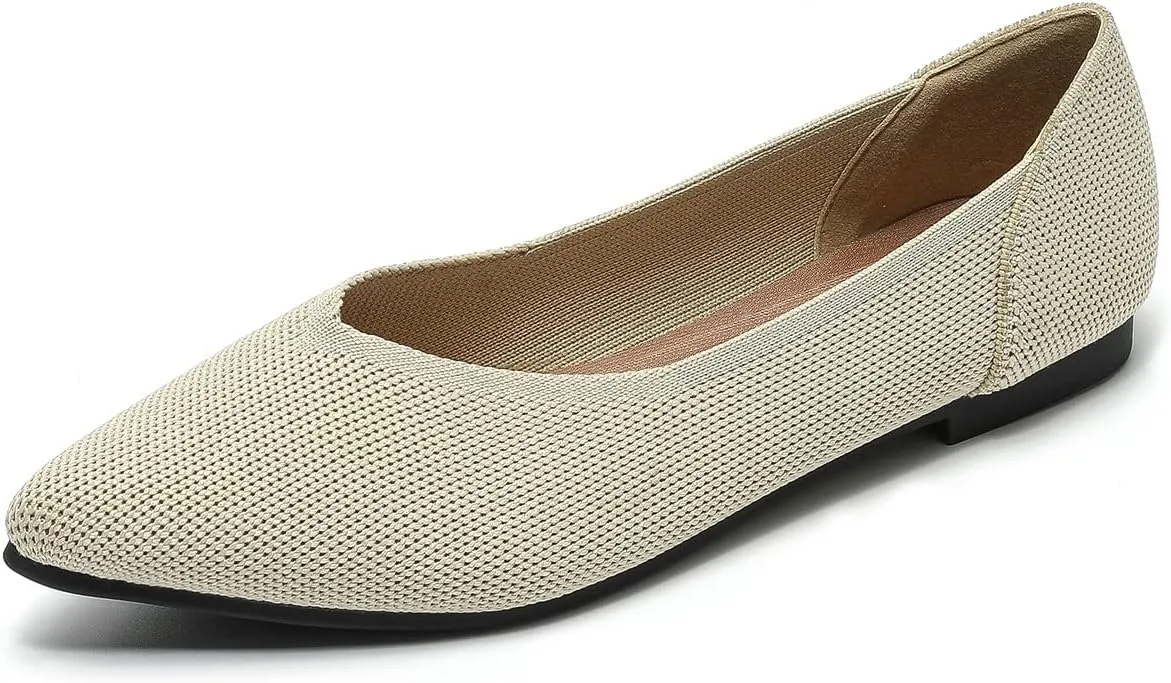 Semwiss Women's Ballet Flats Comfortable Casual Dressy Shoes,Work Flats Office Shoes Pointed Toe Leopard Flats.