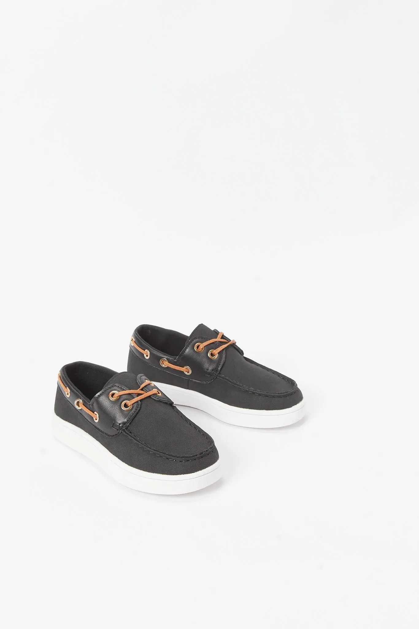 Senior Boys Black Boat Shoe