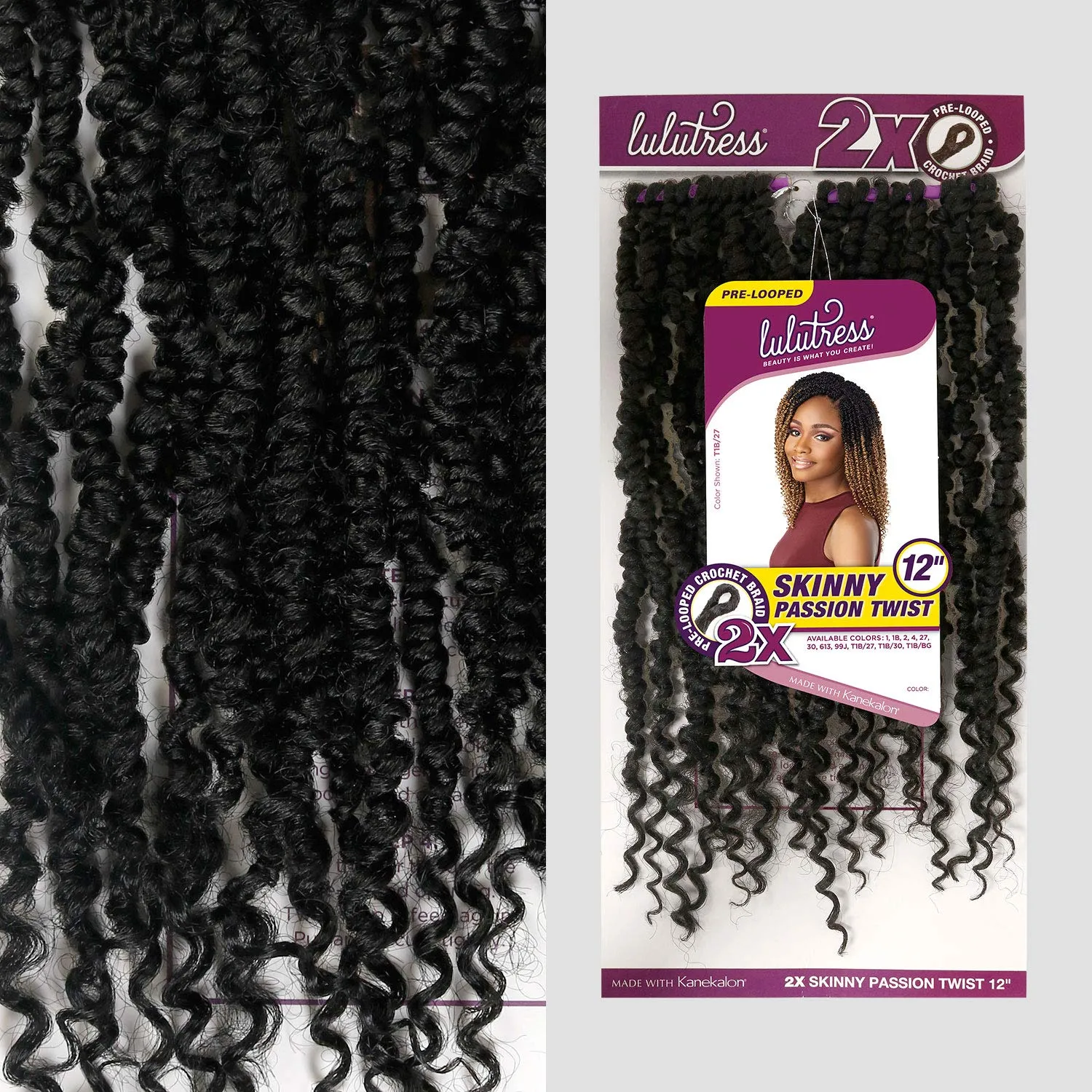 Sensationnel Crochet Braids Lulutress 2X Pre-Looped Skinny Passion Twist 12" (3-PACK, 1)