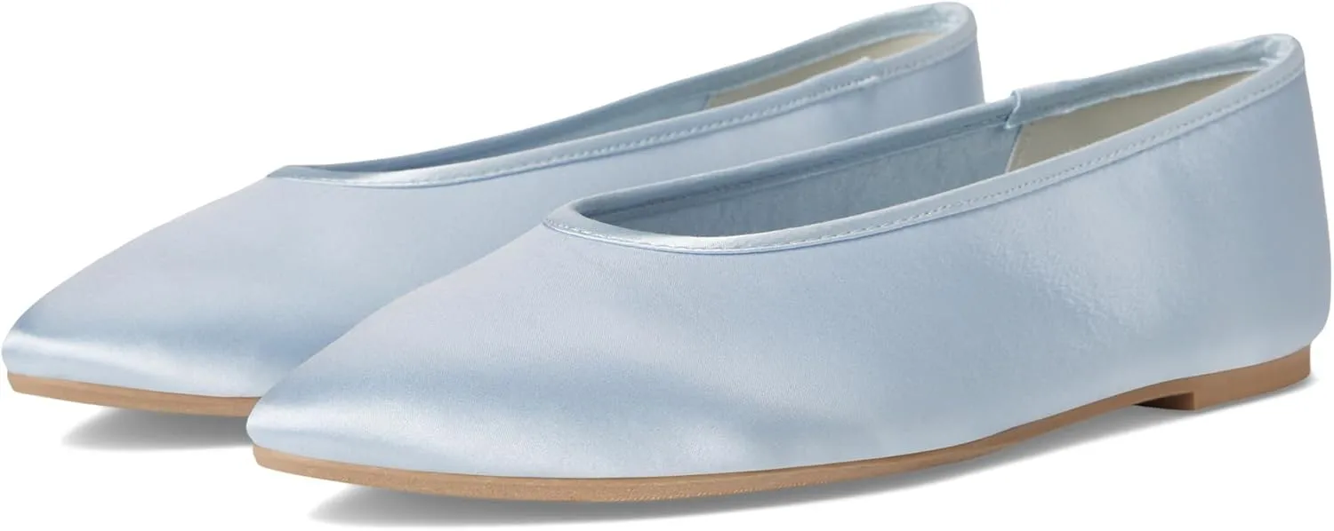Seychelles Women's Georgette Satin Ballet Flat, Light Blue, 6