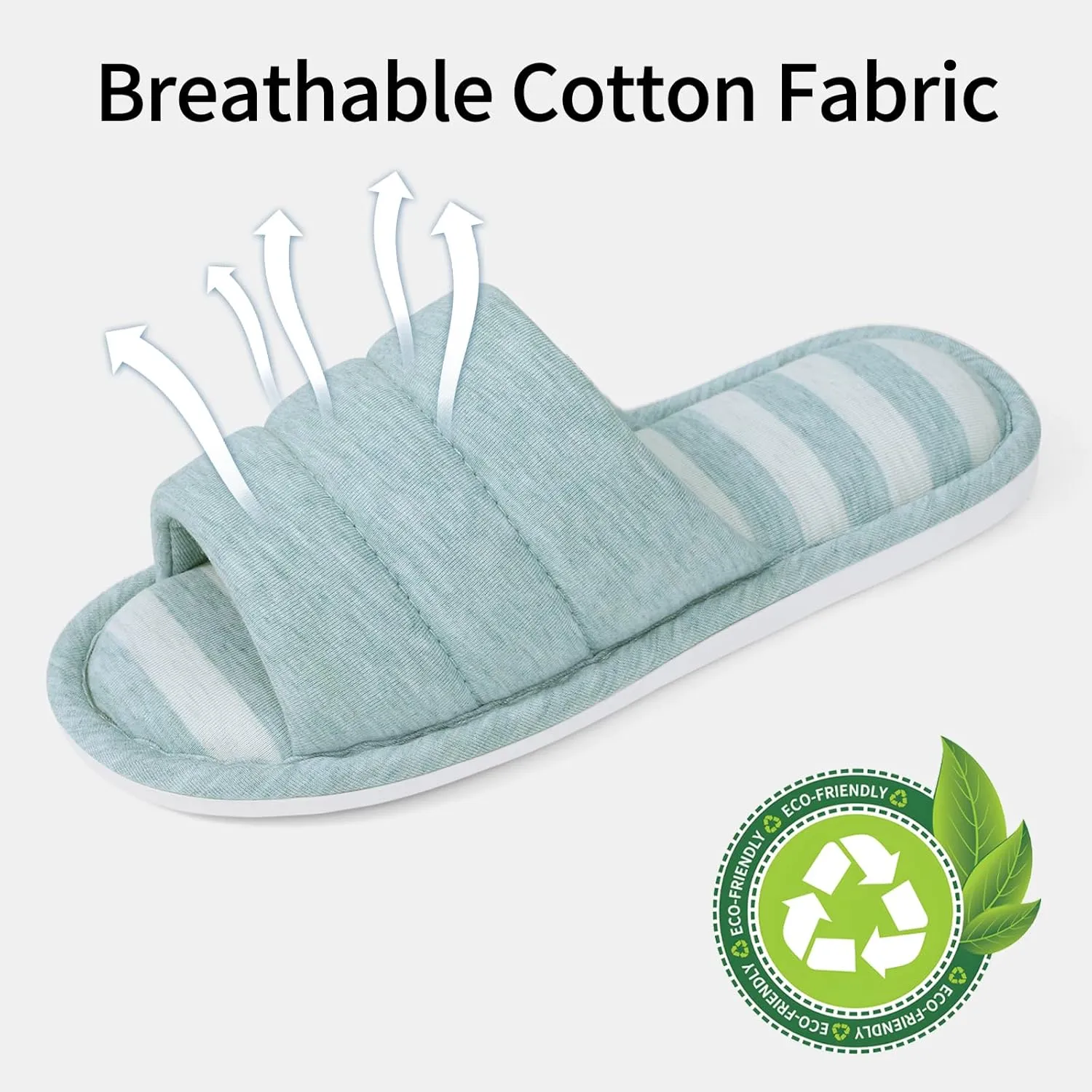 shevalues Open Toe House Slippers for Women Men Soft Cotton Indoor Shoes Memory Foam Slip On bedroom Slippers