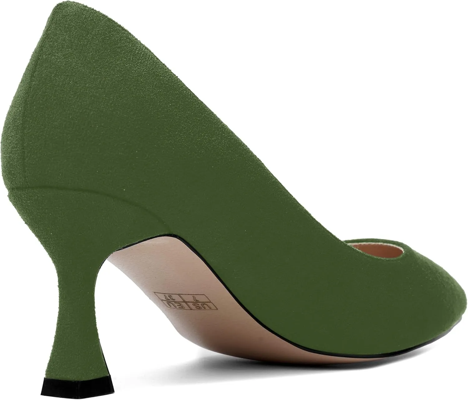 SHOWFOREST Womens Dress Pointed Toe Slip On Suede Wedding Stiletto Mid Heel Pumps Shoes 2.5 Inch