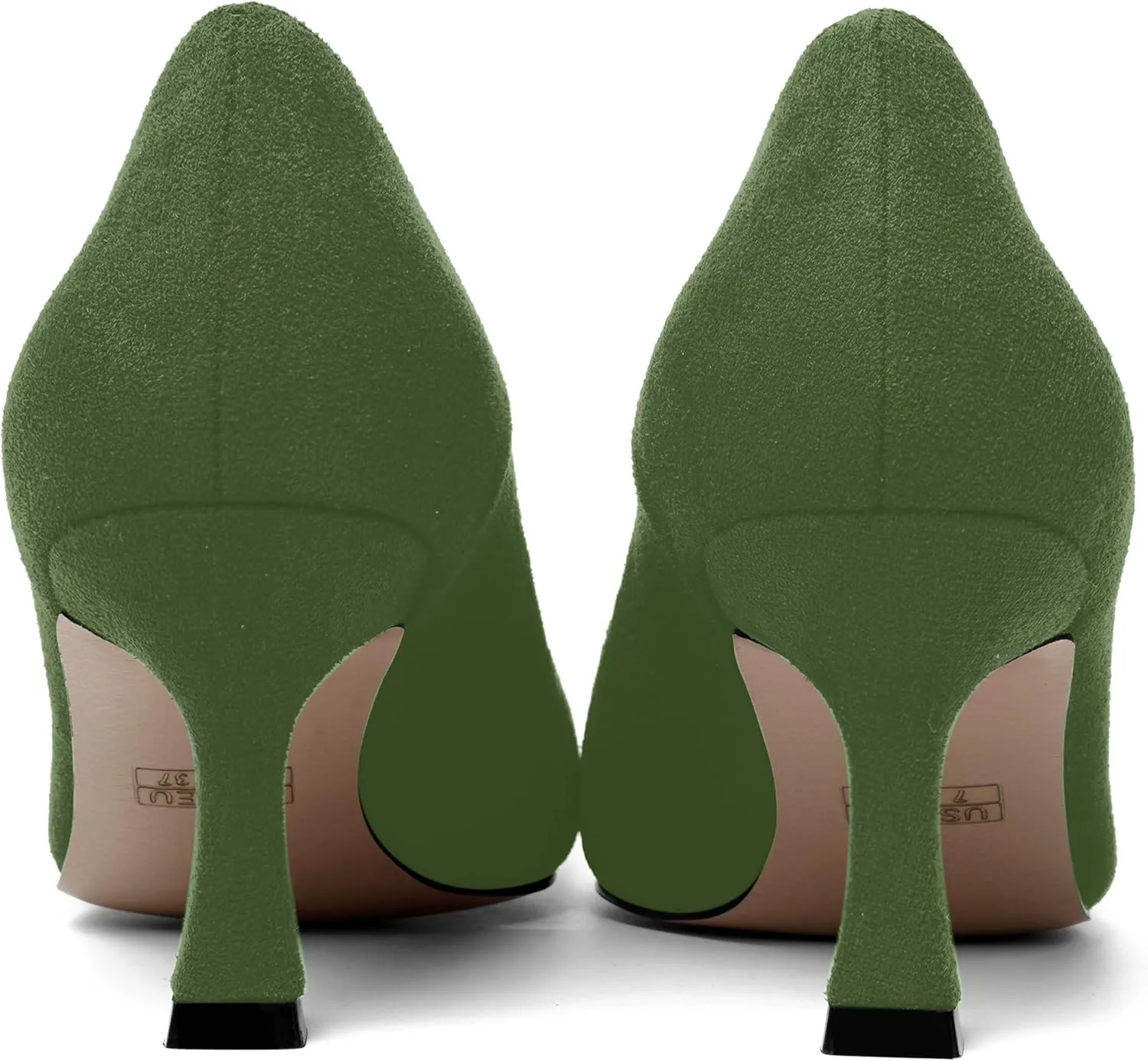 SHOWFOREST Womens Dress Pointed Toe Slip On Suede Wedding Stiletto Mid Heel Pumps Shoes 2.5 Inch