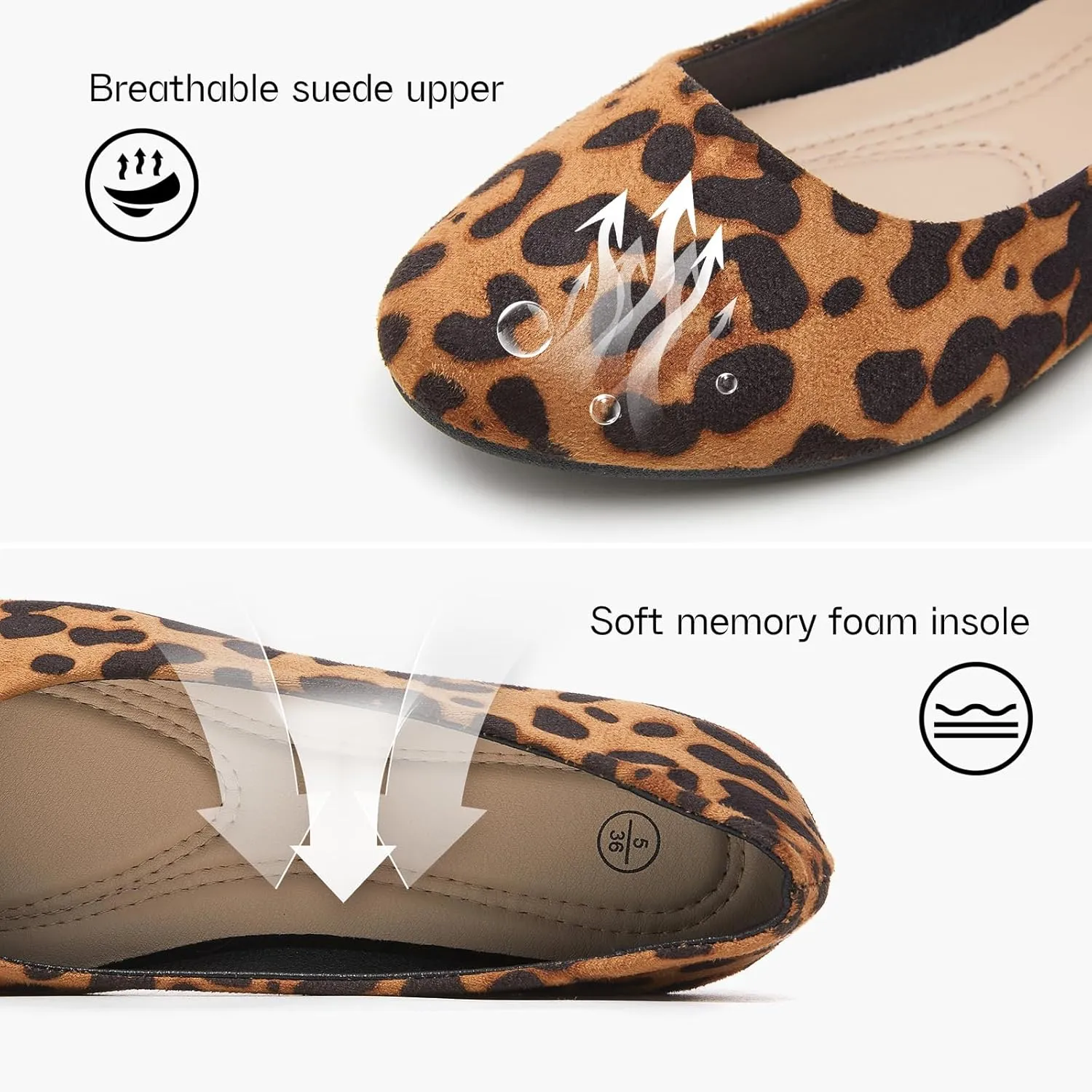Shupua Flats for Women Round Toe Flat Shoes Dressy Black Ballet Flats Comfortable Womens Dress Shoes Ballerina Flats for Work