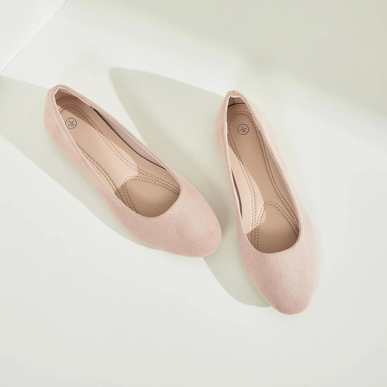 Shupua Flats for Women Round Toe Flat Shoes Dressy Black Ballet Flats Comfortable Womens Dress Shoes Ballerina Flats for Work