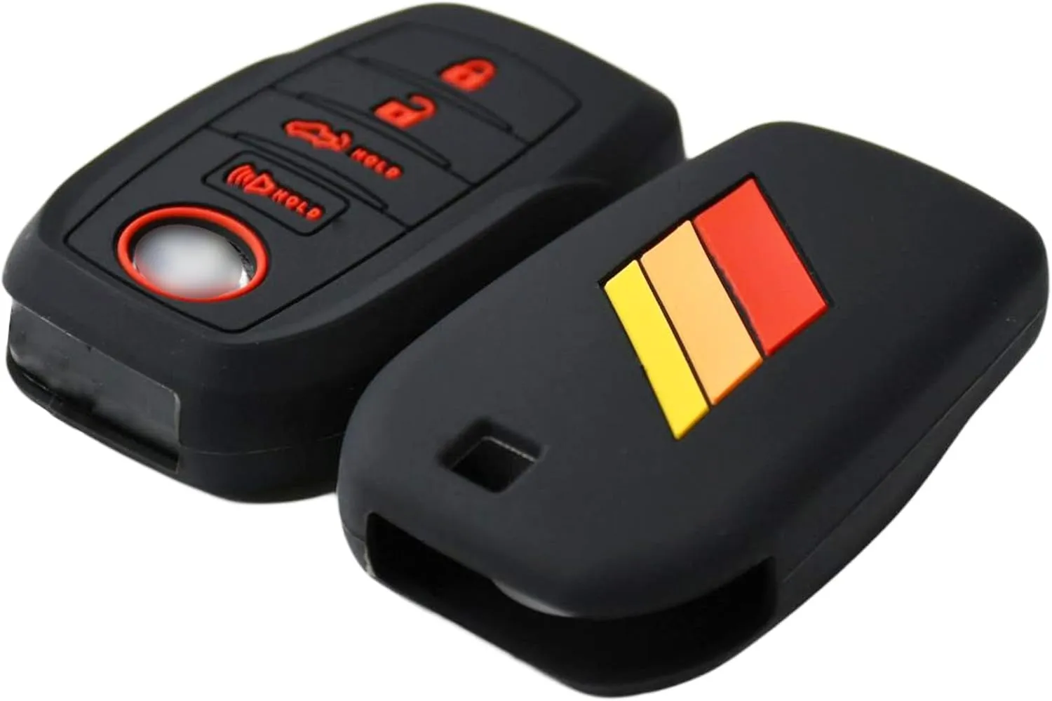 Silicone 3 Racing Stripes /// Trimed Key Fob Cover for Toyota 2019  Land Cruiser 2021  Venza RAV4 4Runner Corolla Se Grand Highlander Tundra Crown 2022  Tacoma Trailhunter TRD SR5 Corolla Camry XSE SE