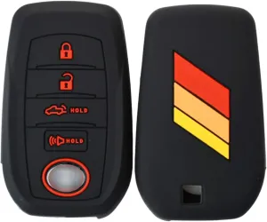 Silicone 3 Racing Stripes /// Trimed Key Fob Cover for Toyota 2019  Land Cruiser 2021  Venza RAV4 4Runner Corolla Se Grand Highlander Tundra Crown 2022  Tacoma Trailhunter TRD SR5 Corolla Camry XSE SE